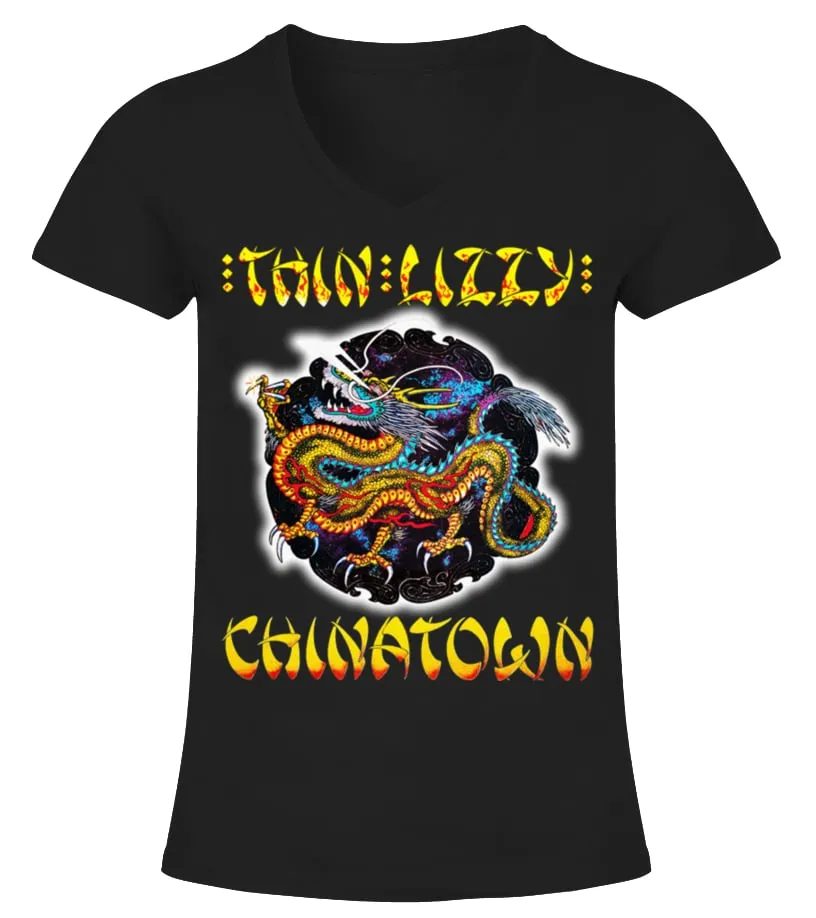 020 Thin Lizzy Chinatown Camiseta cuello pico Mujer