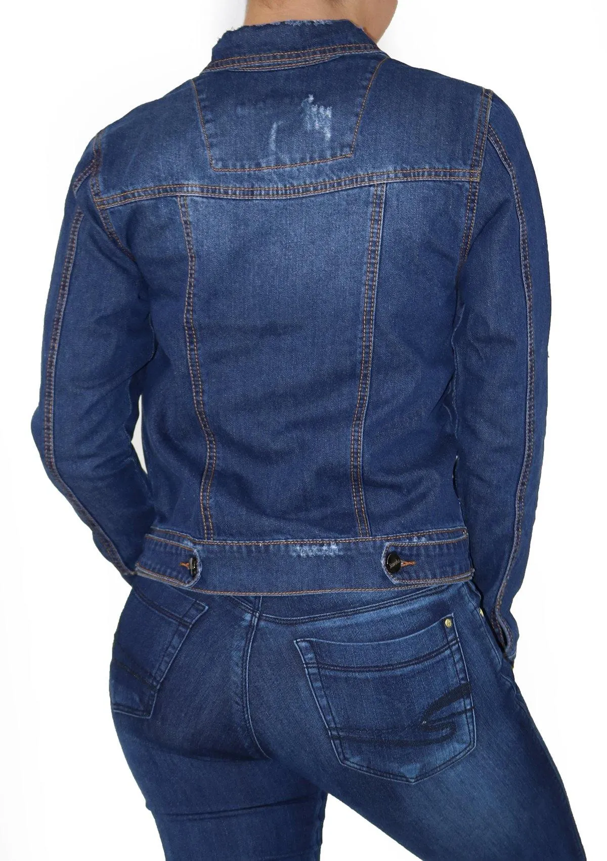 1269 Stripes Denim Jacket by Scarcha