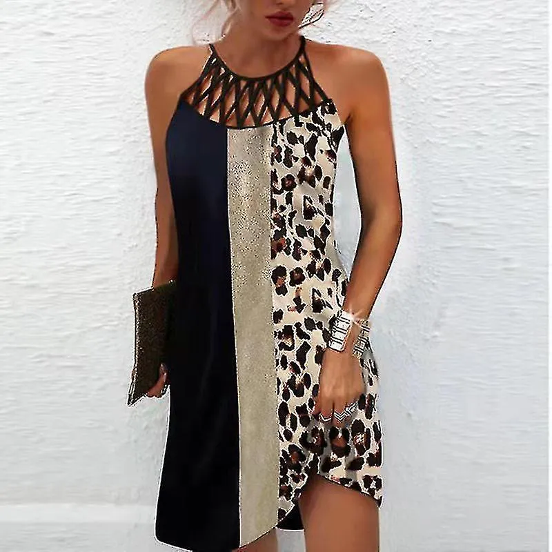 2022 Vestido de cuello de malla para mujeres Sexy Halter Dress