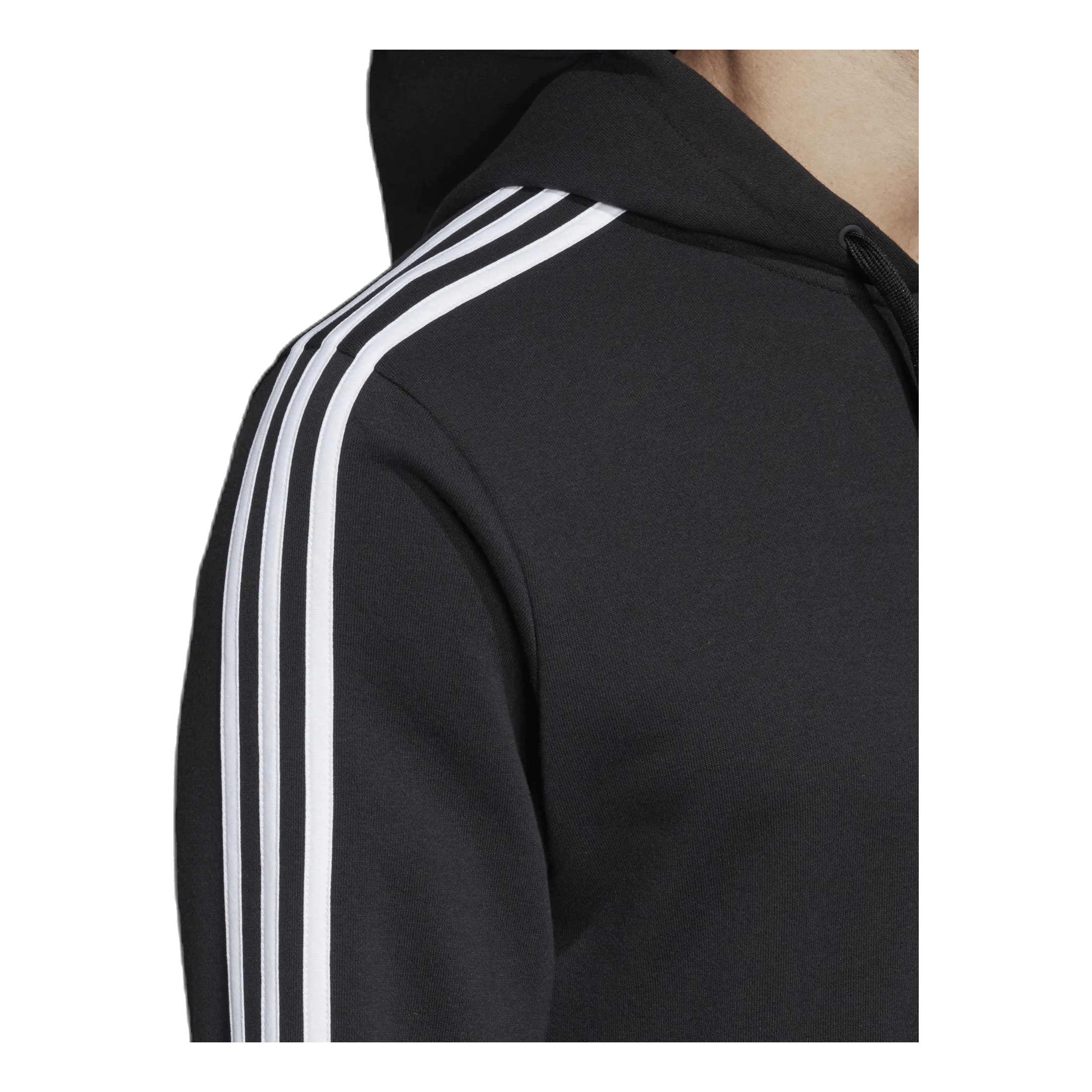 Adidas Essentials 3 Stripes Fullzip French Terry Black / White