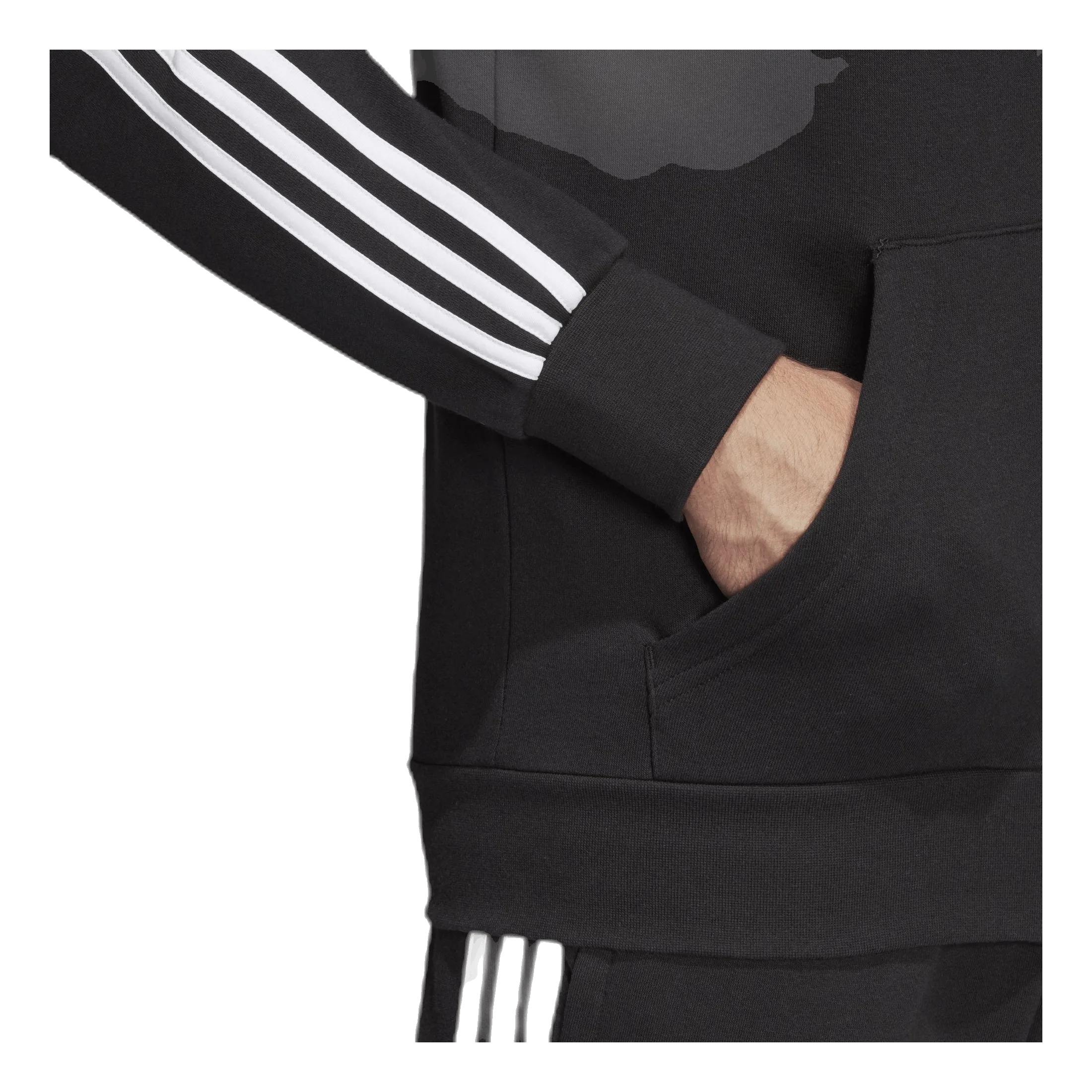 Adidas Essentials 3 Stripes Fullzip French Terry Black / White