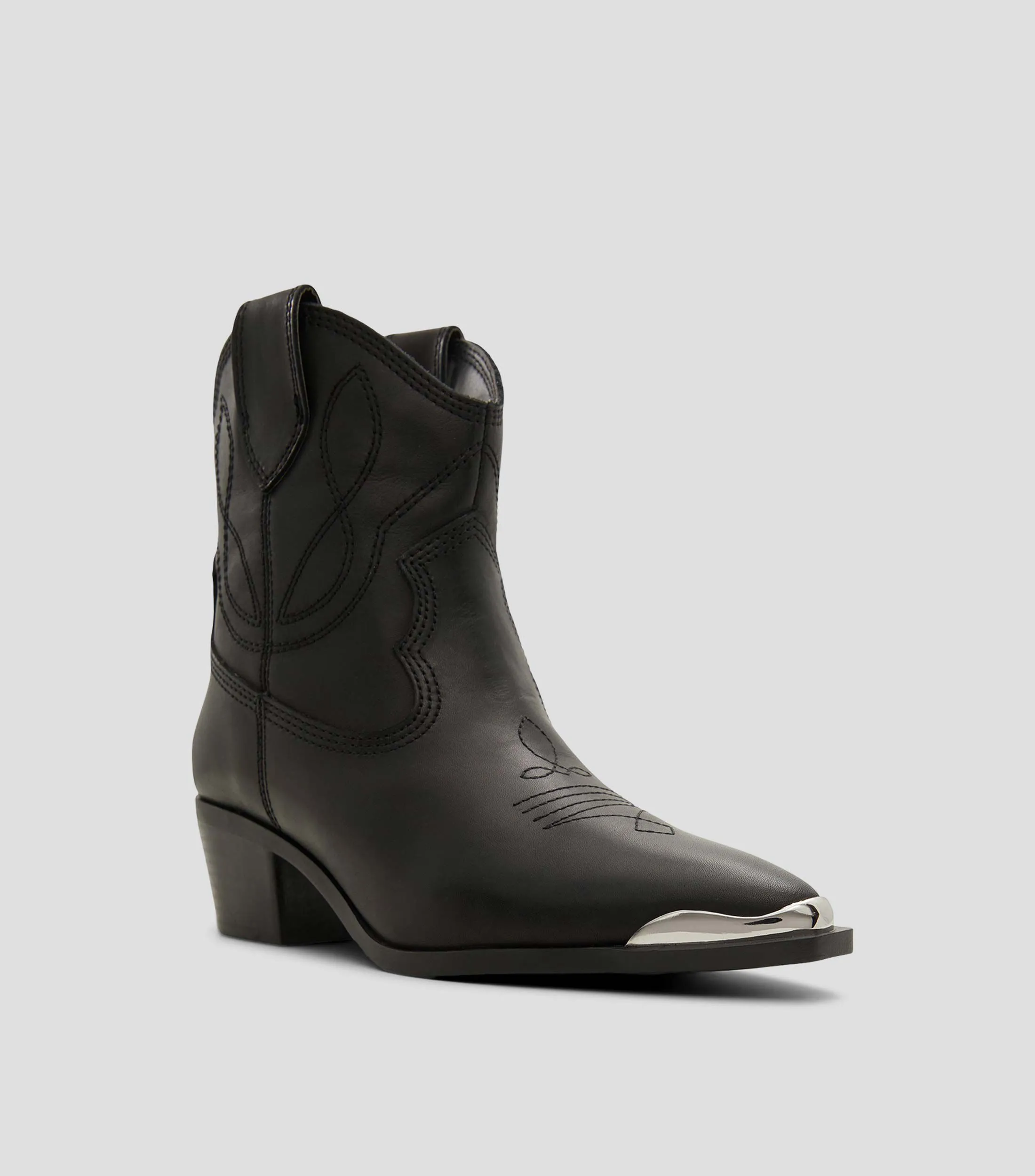 Aldo Botines vaqueros en piel con tacón medio ancho Mujer
