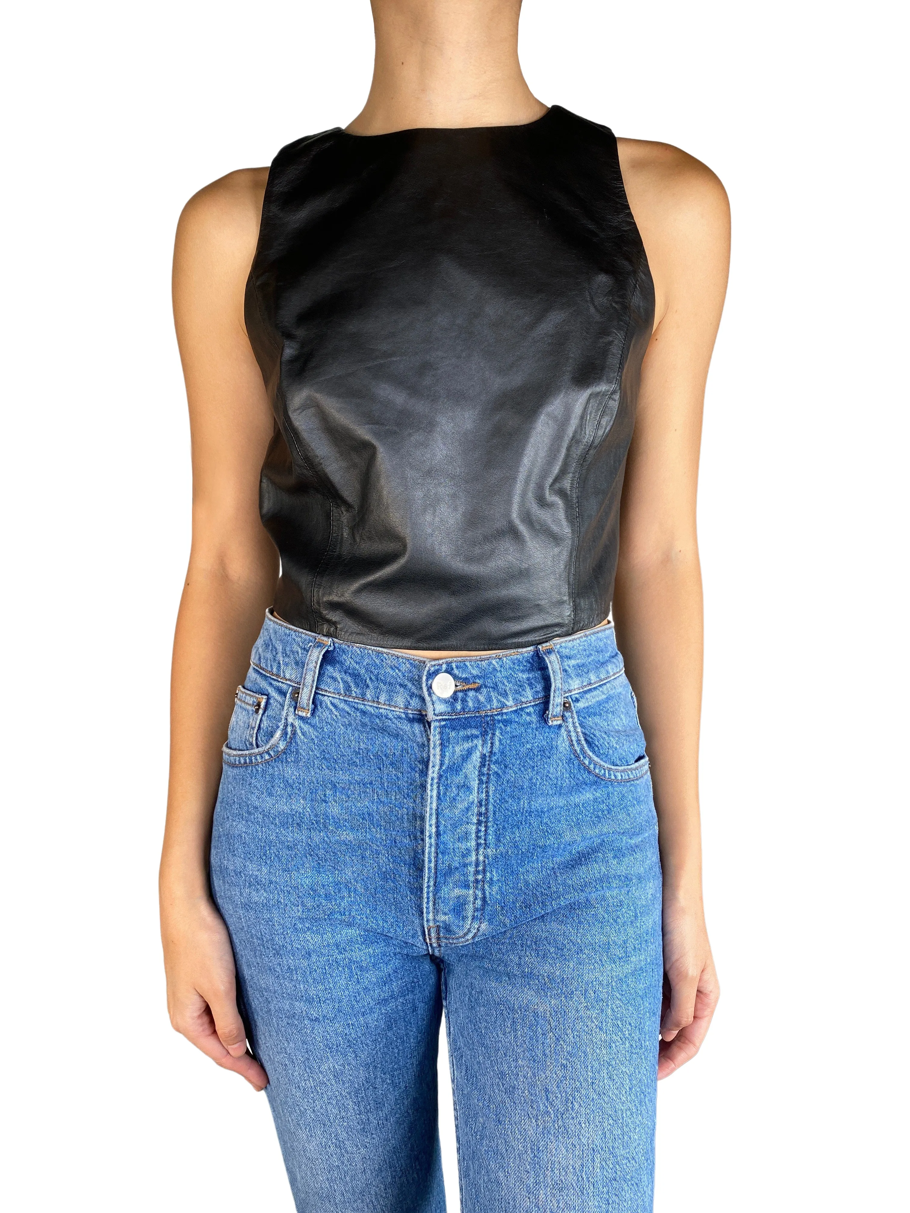 ALICE + OLIVIA Top de Cuero