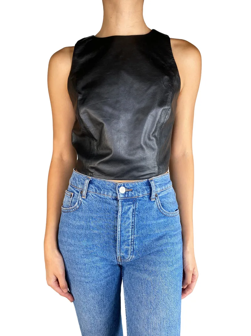 ALICE + OLIVIA Top de Cuero
