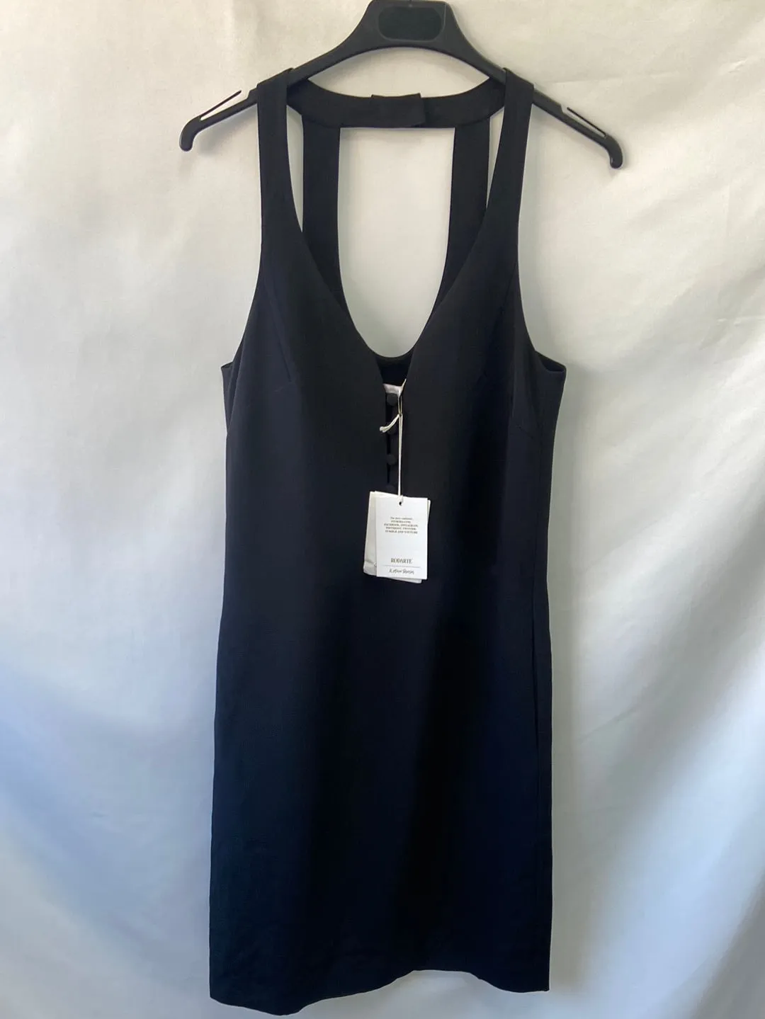 & OTHER STORIES. vestido negro tirantes escote abotonado T.34