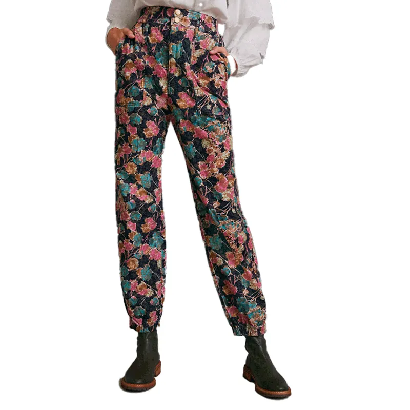 ANTHROPOLOGIE Jogger Cotelé Floral