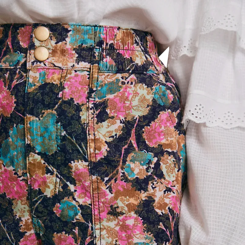 ANTHROPOLOGIE Jogger Cotelé Floral