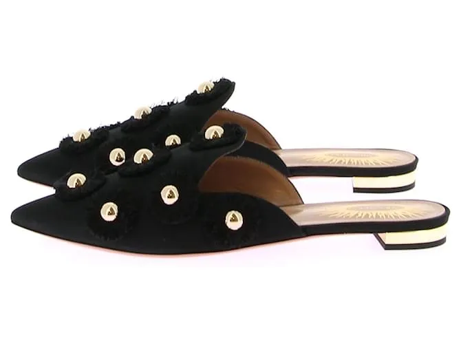 AQUAZZURA Sandalias T.UE 37 Cuero Negro 
