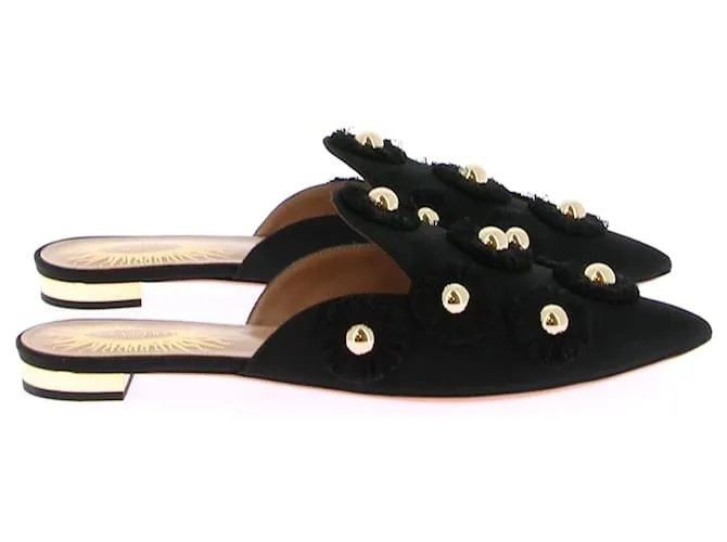 AQUAZZURA Sandalias T.UE 37 Cuero Negro 