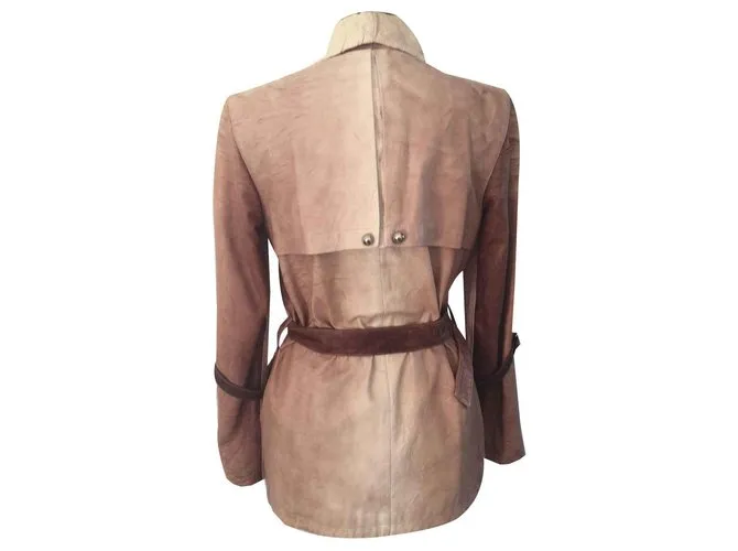 Autre Marque Cuero saharienne Beige Marrón claro 