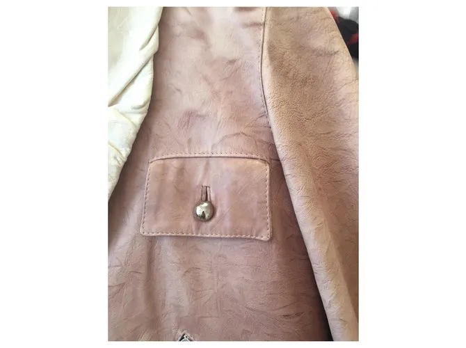 Autre Marque Cuero saharienne Beige Marrón claro 