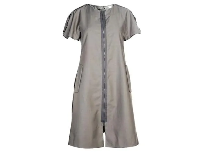 Autre Marque DISEÑADOR CONTEMPORÁNEO Vestido gris con cremallera 