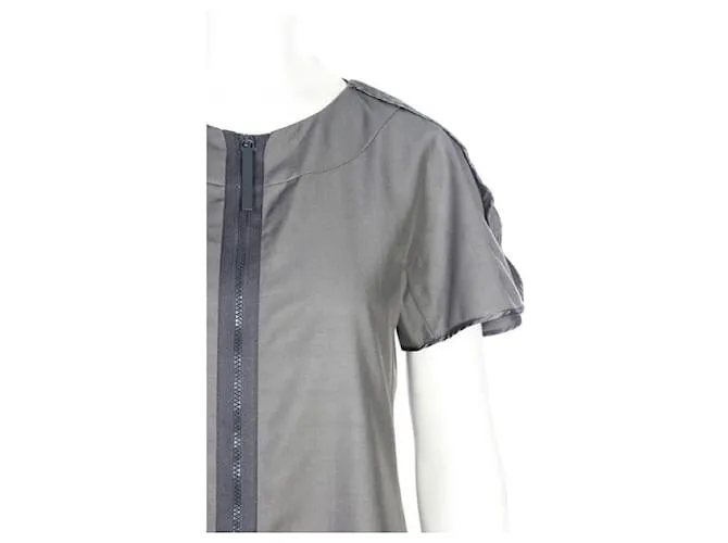 Autre Marque DISEÑADOR CONTEMPORÁNEO Vestido gris con cremallera 