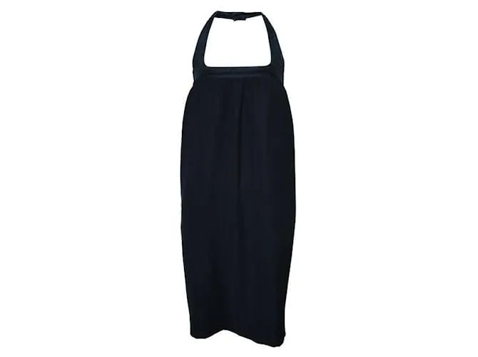 Autre Marque DISEÑADOR CONTEMPORÁNEO Vestido negro sin espalda con cremallera 
