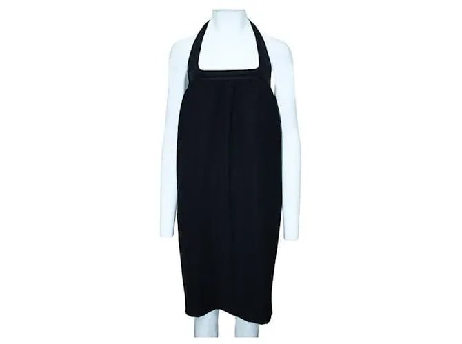 Autre Marque DISEÑADOR CONTEMPORÁNEO Vestido negro sin espalda con cremallera 