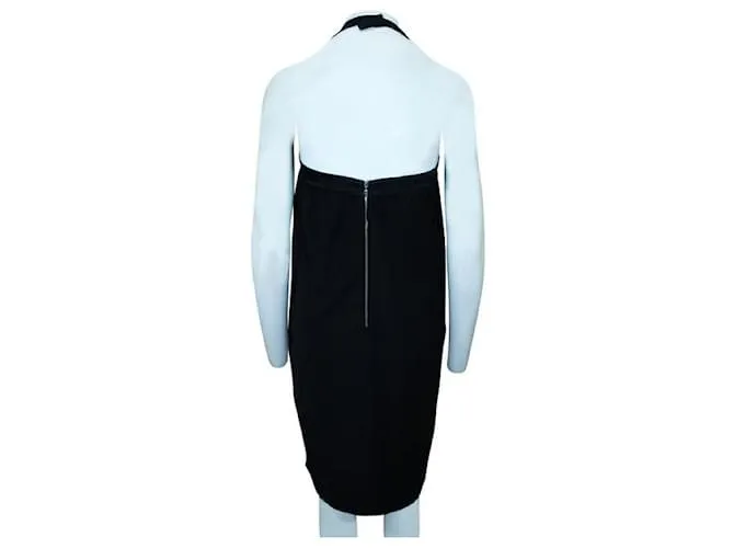 Autre Marque DISEÑADOR CONTEMPORÁNEO Vestido negro sin espalda con cremallera 