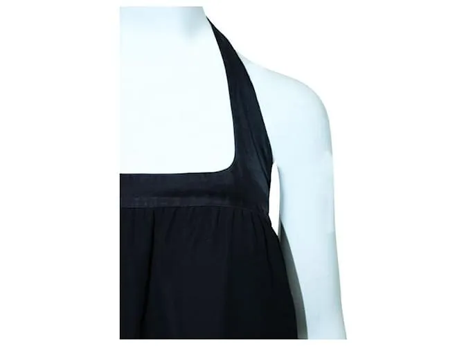 Autre Marque DISEÑADOR CONTEMPORÁNEO Vestido negro sin espalda con cremallera 