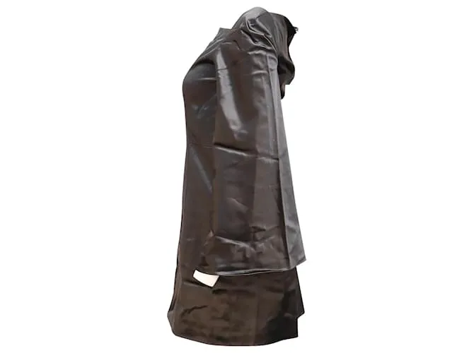 Autre Marque Minivestido evasé con escote cuadrado de Rosetta Getty en viscosa negra Negro 