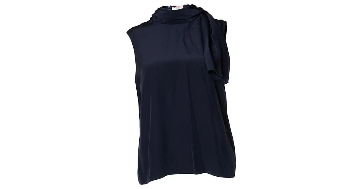 Autre Marque Roksanda, Top efecto pañuelo azul 