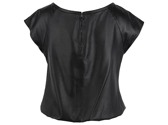 Autre Marque Top de cuero Negro 
