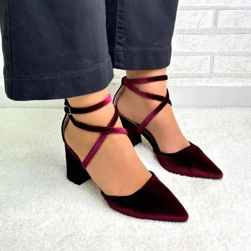 AZAREY 459H623 Zapatos de terciopelo con tacón