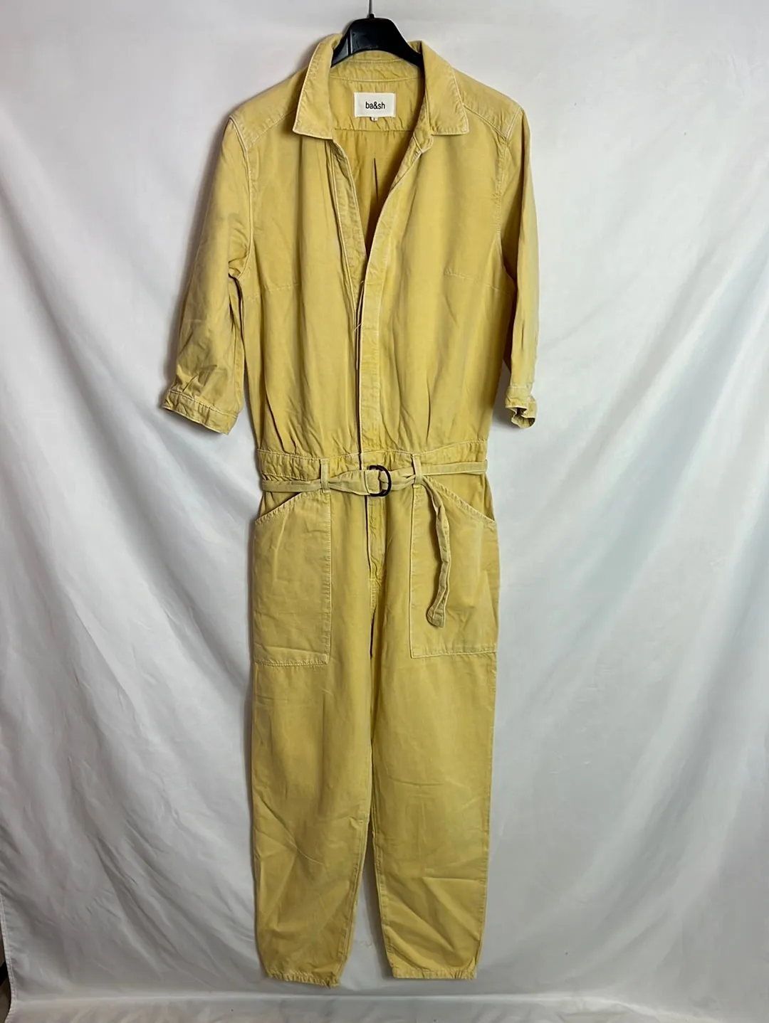 BA&SH. Mono amarillo denim efecto desgastado. T 3(M)