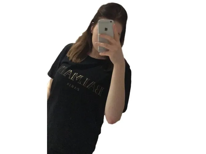 Balmain tees Negro 