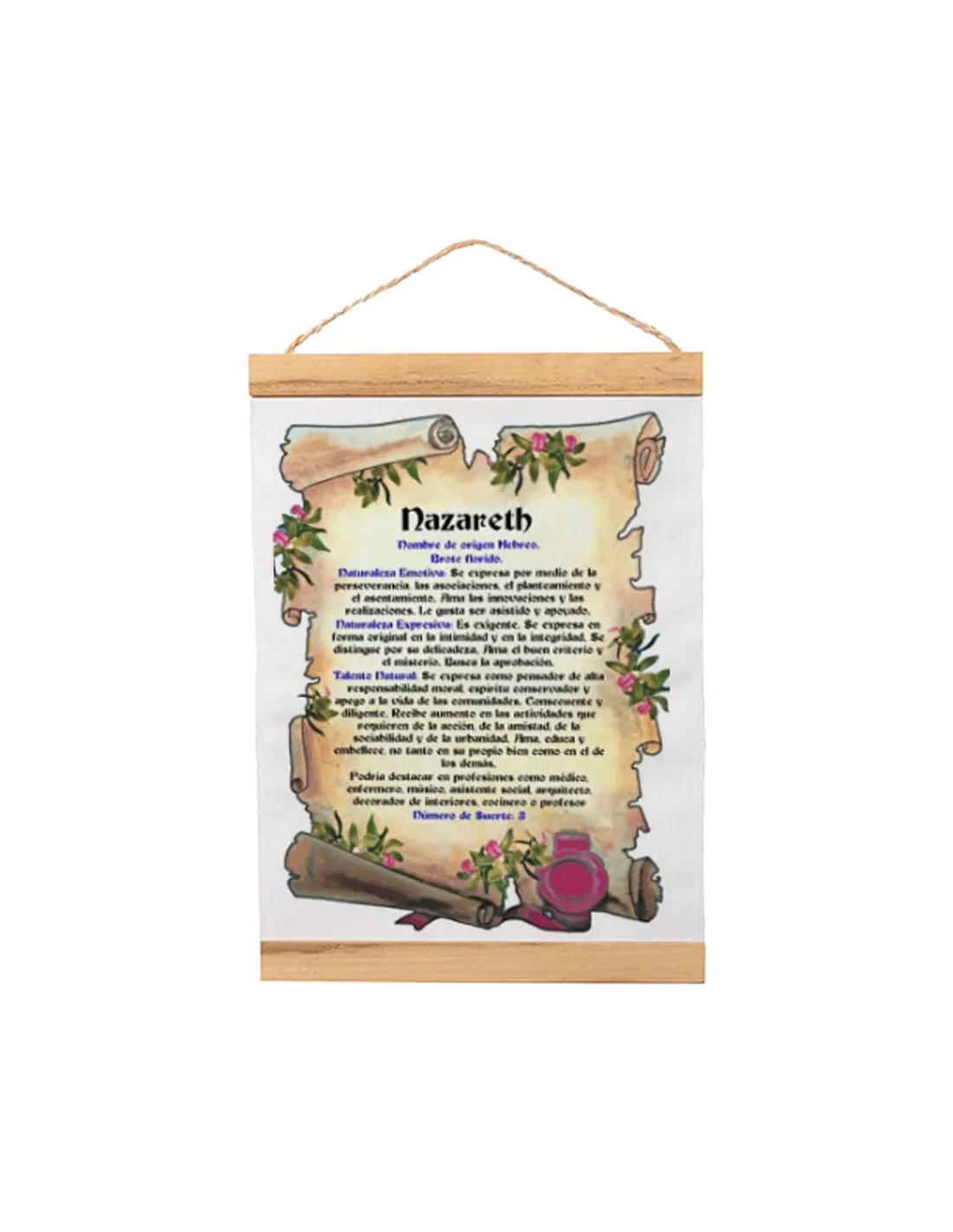 Banderín con marco de madera Personalizado con tu Nombre (30x45 cm.)