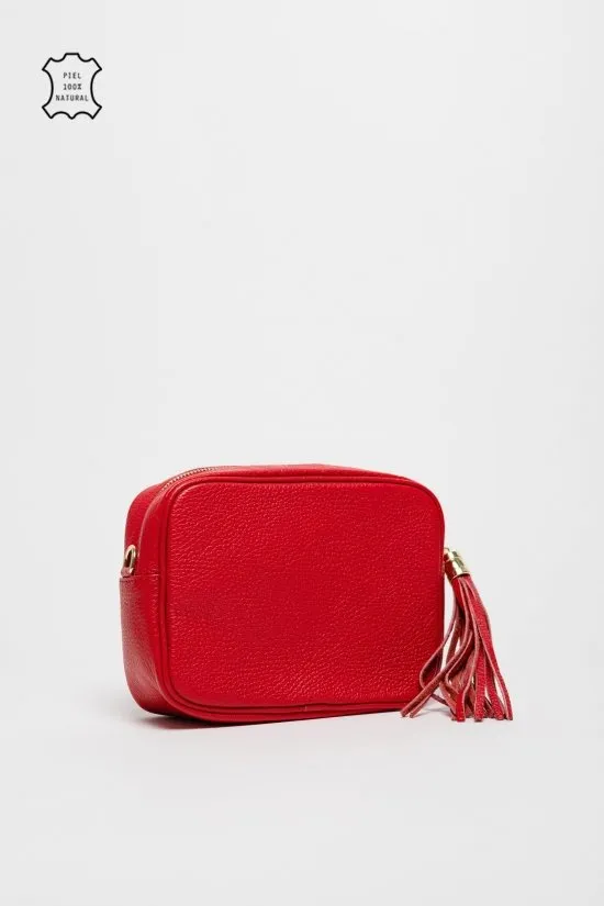 BANDOLERA DE PIEL ROYAUME  ROJO