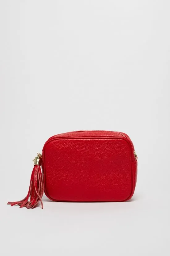 BANDOLERA DE PIEL ROYAUME  ROJO