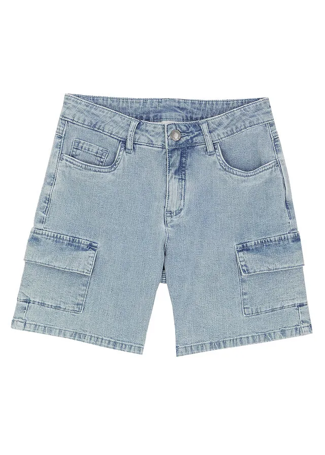 Bermudas vaqueras de estilo cargo para niñas Denim hielo
