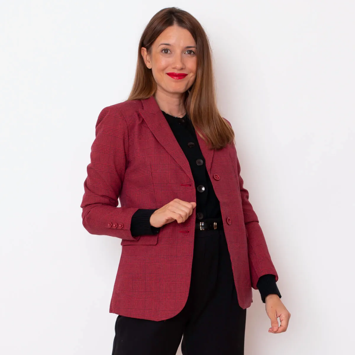 BLAZER CUADROS  ROJO