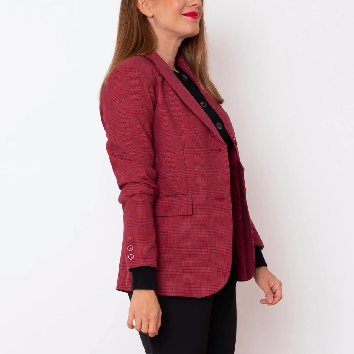 BLAZER CUADROS  ROJO