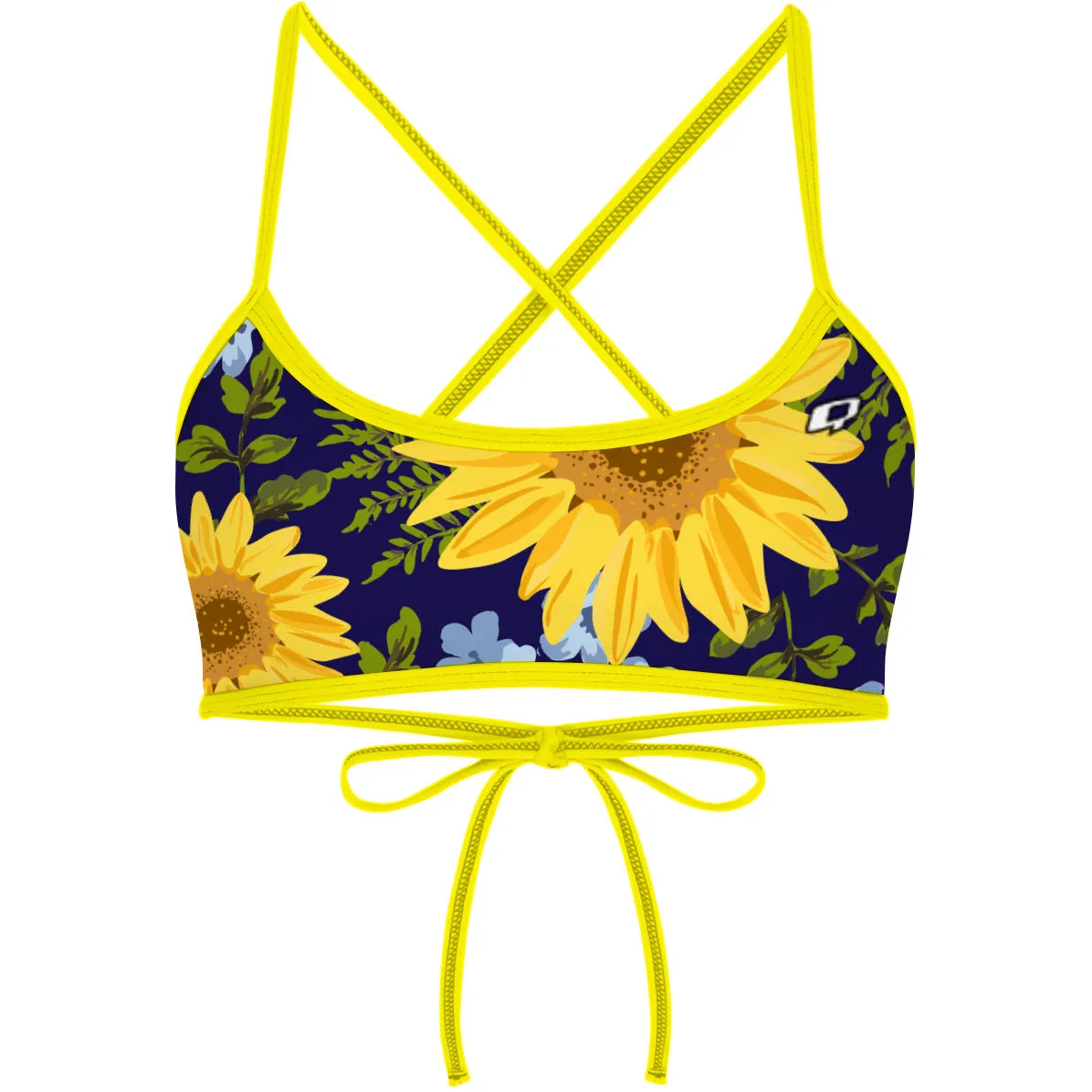 BLUE SUNFLOWER   CIARA TIEBACK BIKINI TOP