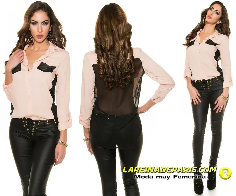 Blusa de gasa con transparencias