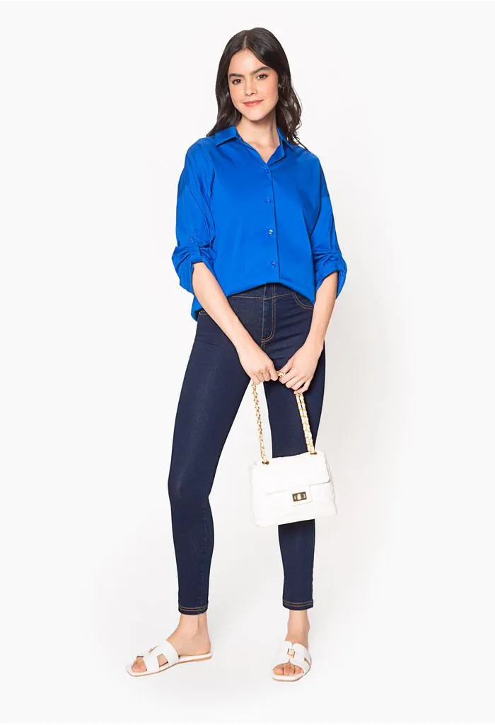 Bluson camisero manga tres cuartos para