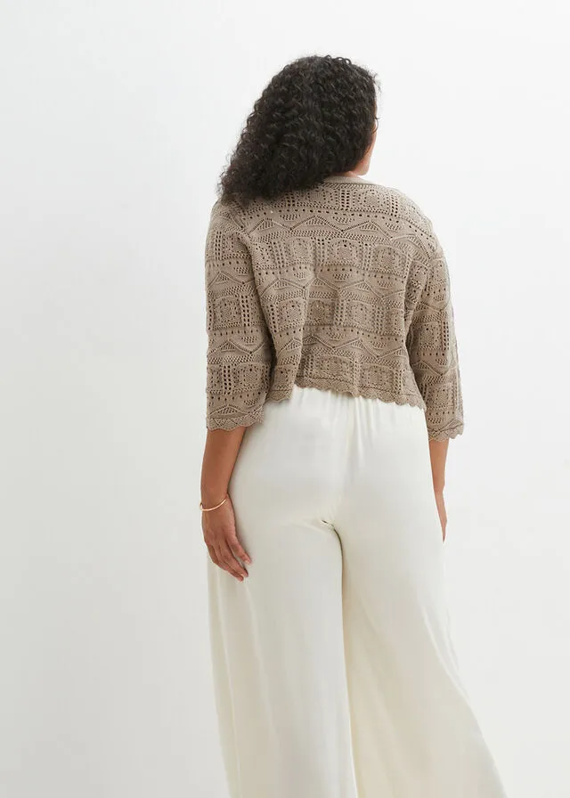 Bolero con punto ajour Negro