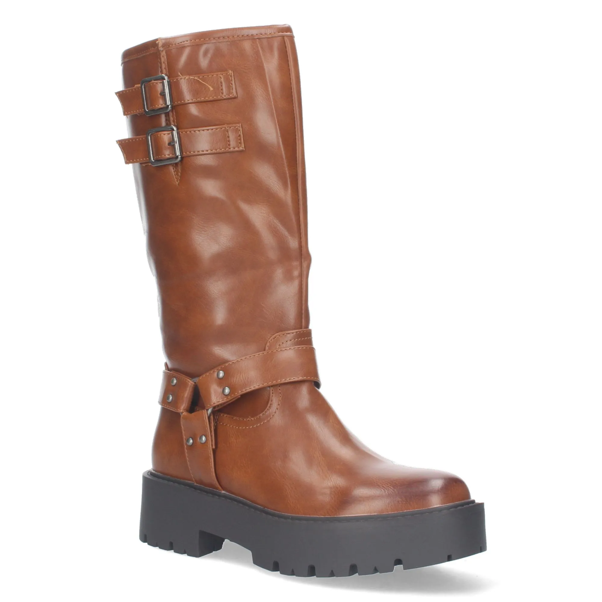 BOTAS ESTILO MOTERO BIKER PARA MUJER COLOR CAMEL YY80