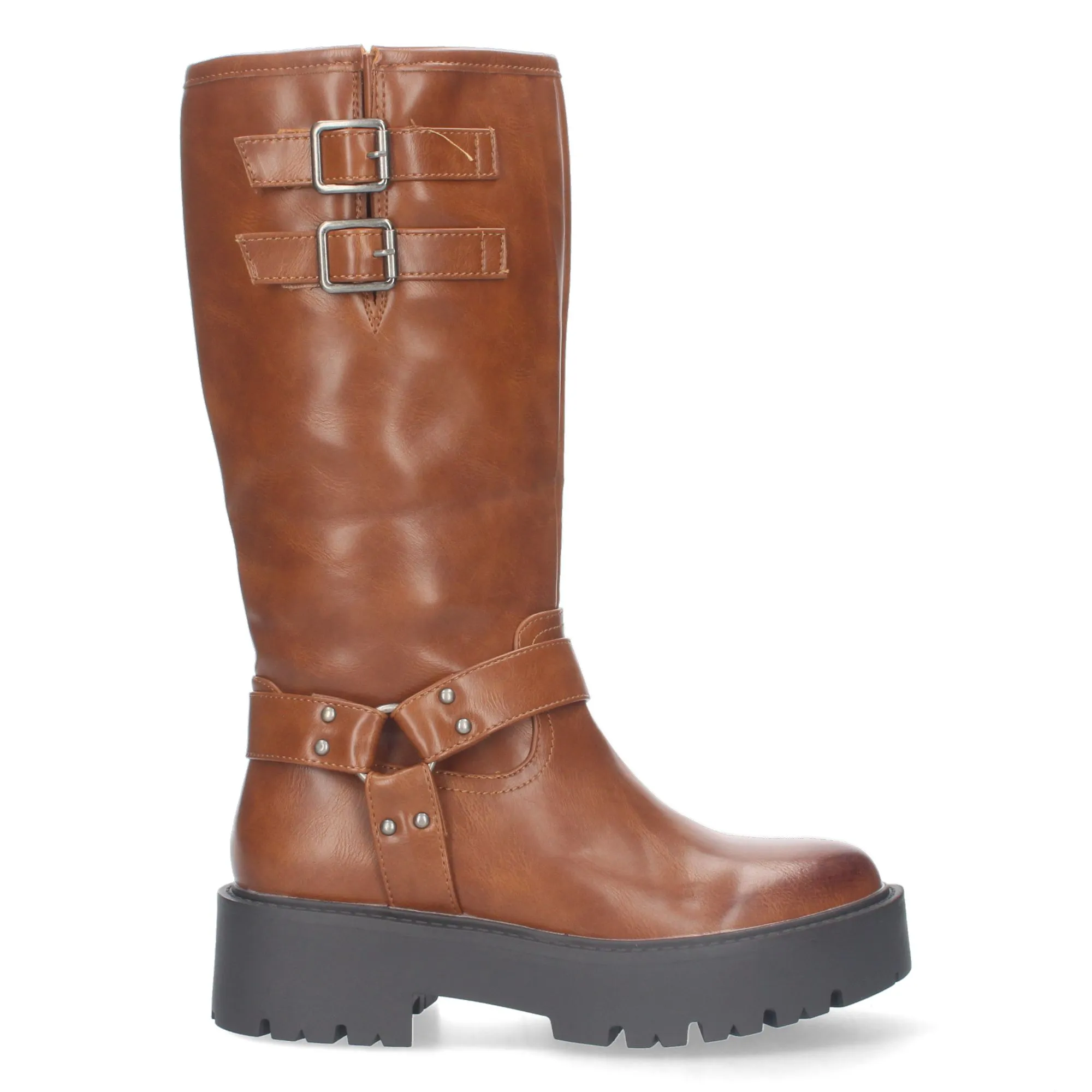 BOTAS ESTILO MOTERO BIKER PARA MUJER COLOR CAMEL YY80