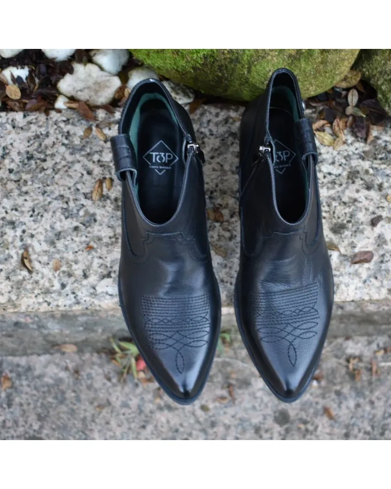 Botín campero DE PIEL negro | TOP3SHOES 20831