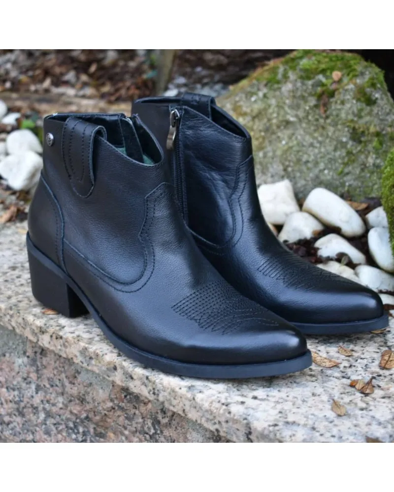 Botín campero DE PIEL negro | TOP3SHOES 20831