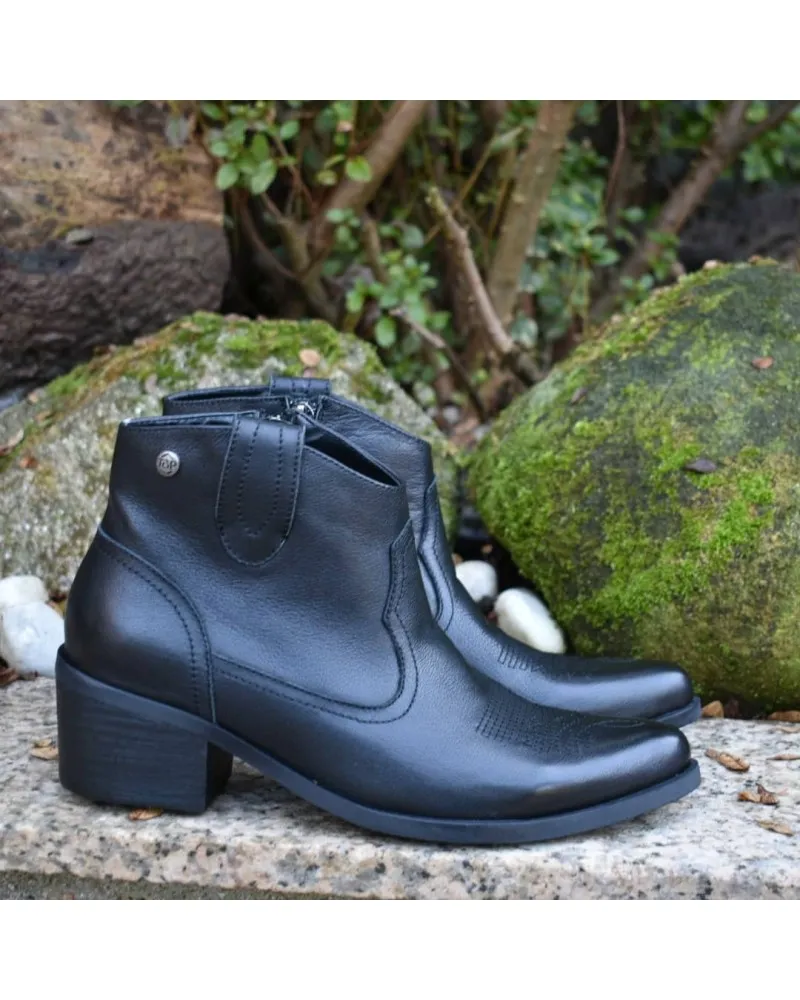 Botín campero DE PIEL negro | TOP3SHOES 20831