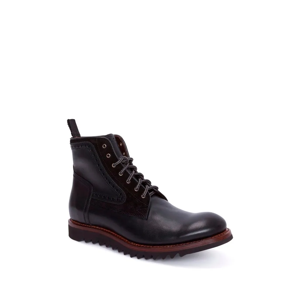 Botín Sendra 14472 Kaspar Moda para hombre en cuero negro y suela de goma