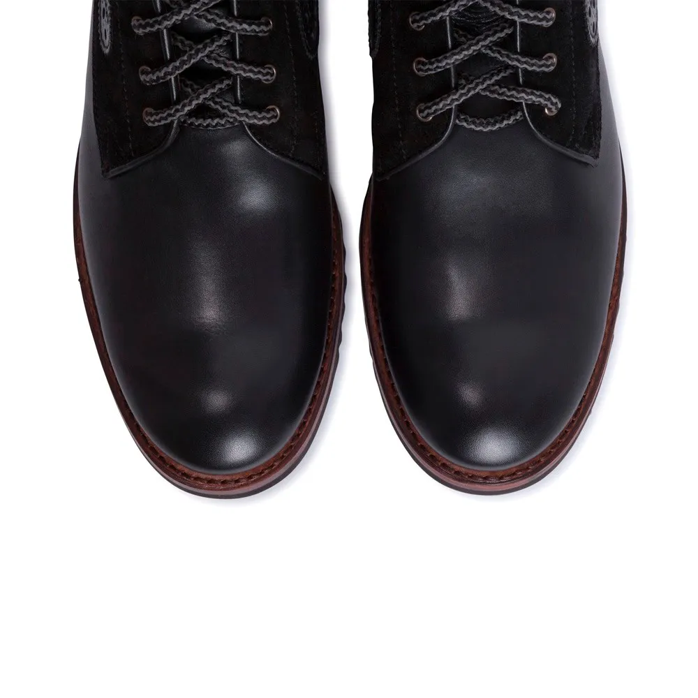Botín Sendra 14472 Kaspar Moda para hombre en cuero negro y suela de goma