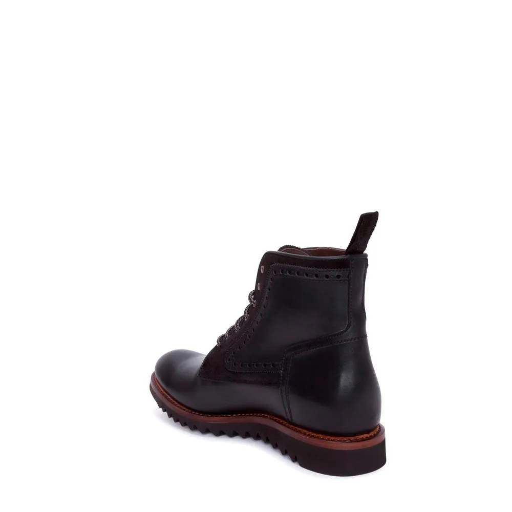 Botín Sendra 14472 Kaspar Moda para hombre en cuero negro y suela de goma