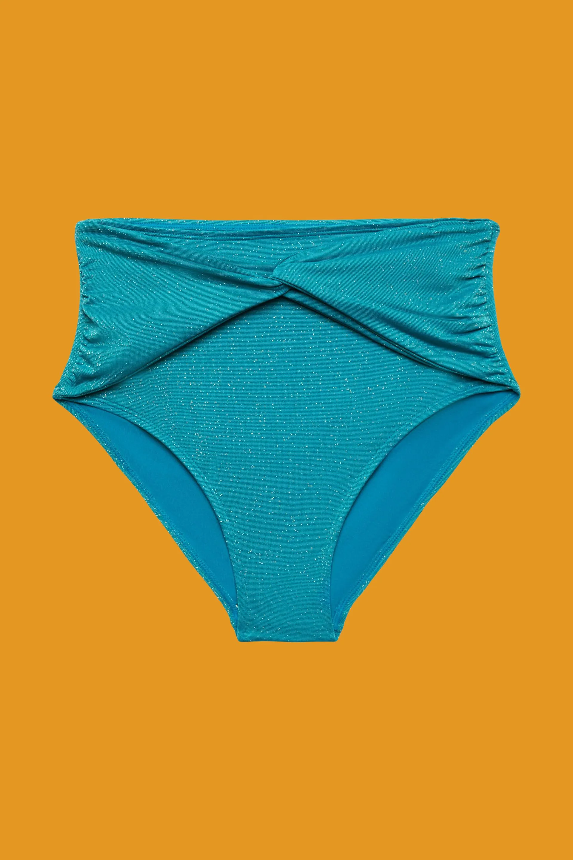 Braguita de bikini brillante con cintura alta