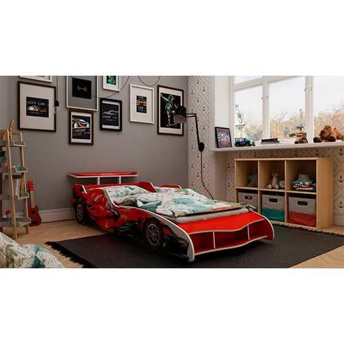 Cama Infantil Decocasa 1 Plaza Fórmula 1  Rojo