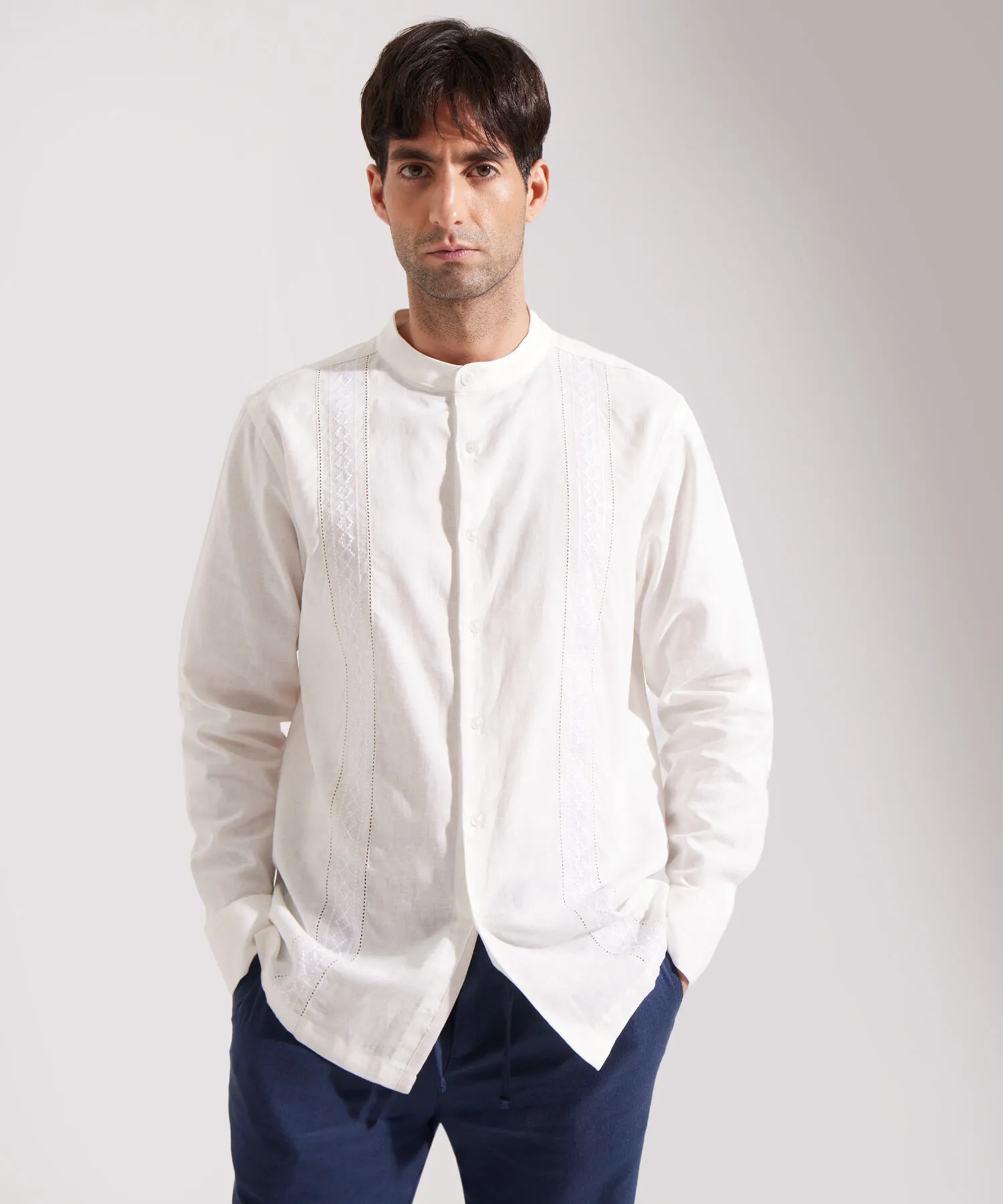 CAMISA GUAYABERA EN EFECTO LINO