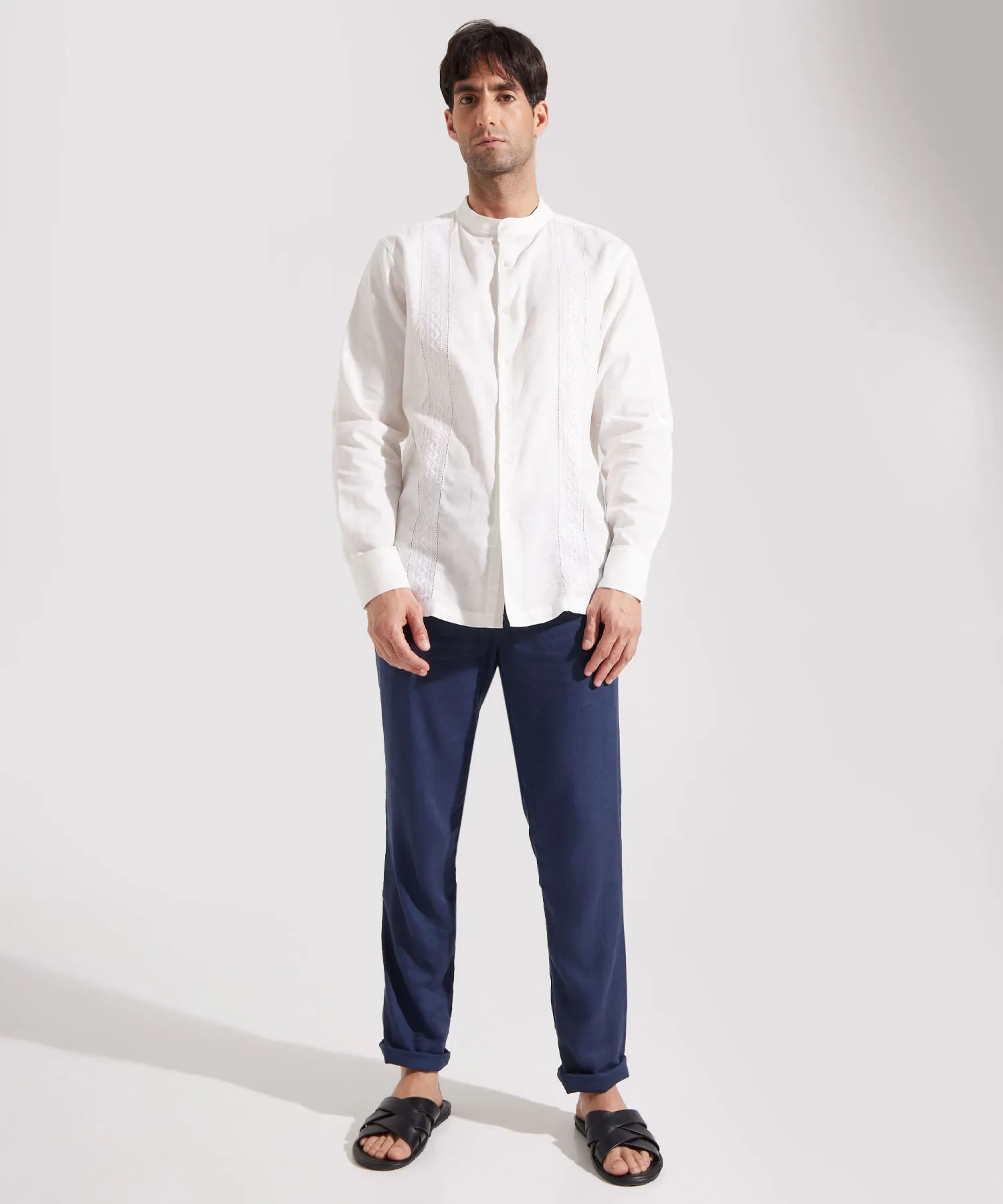 CAMISA GUAYABERA EN EFECTO LINO