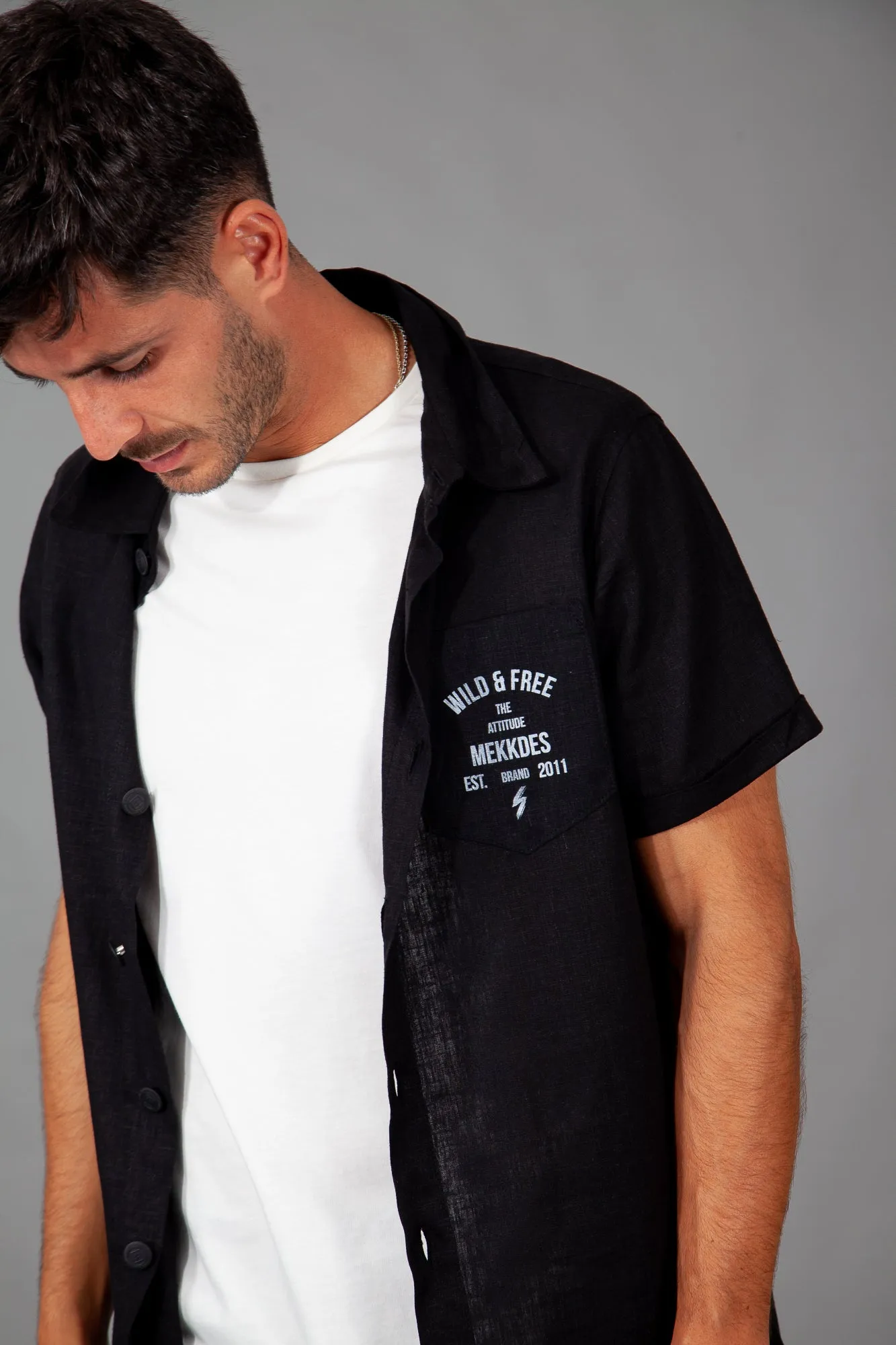 Camisa HE lino negro WILD & FREE